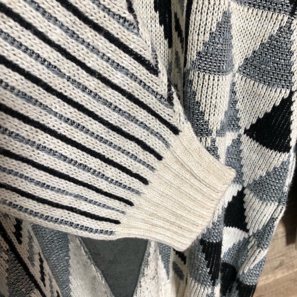 Vintage Geometric Cotton Blend Oversize Crewneck  Grandpa Sweater Large - Picture 5 of 10